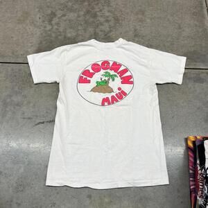 vintage frogman maui hawaii frog destination made in usa surf shirt size medium